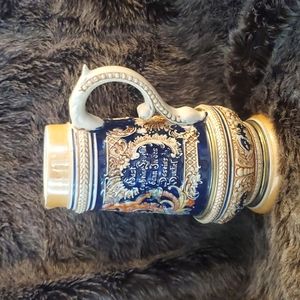 Set of 2 S P GERZ AUTHENTIC VINTAGE GERMAN STONEWARE BEER STEIN PITCHERS SET